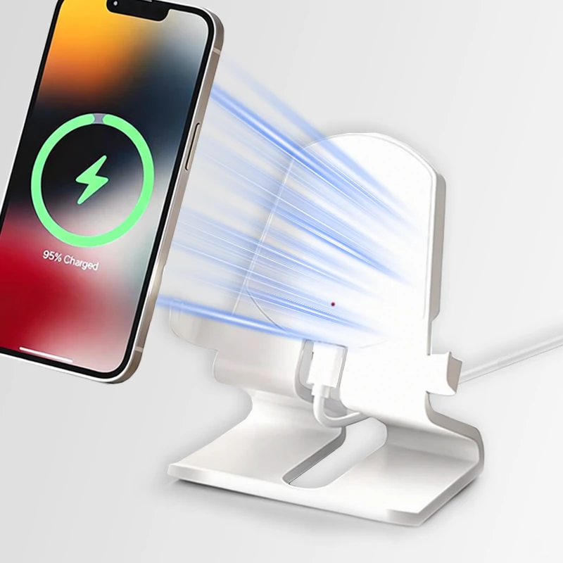 Desktop Phone Holder Stand Horizontal and Vertical Screen Switching Fast Wireless Charger For iPhone 17~12 Samsung Xiaomi Mount