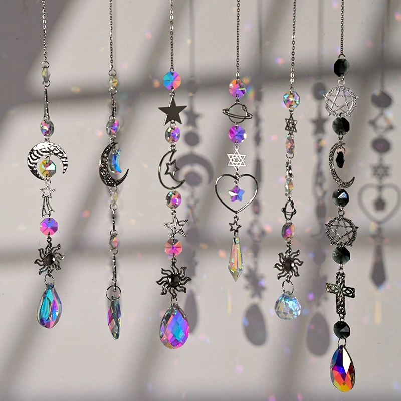 Description Picture 5 of itemSuncatcher Crystal Prism Wind Chimes Hanging Pendant Rainbow Light Catcher Octagon Beads Jewelry Window Garden Home Decor
