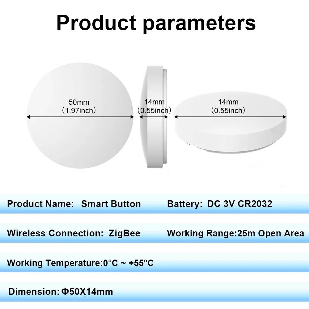 Ewelink Zigbee Switch Push Scene Button Switch Wireless Remote On Off Key Contro