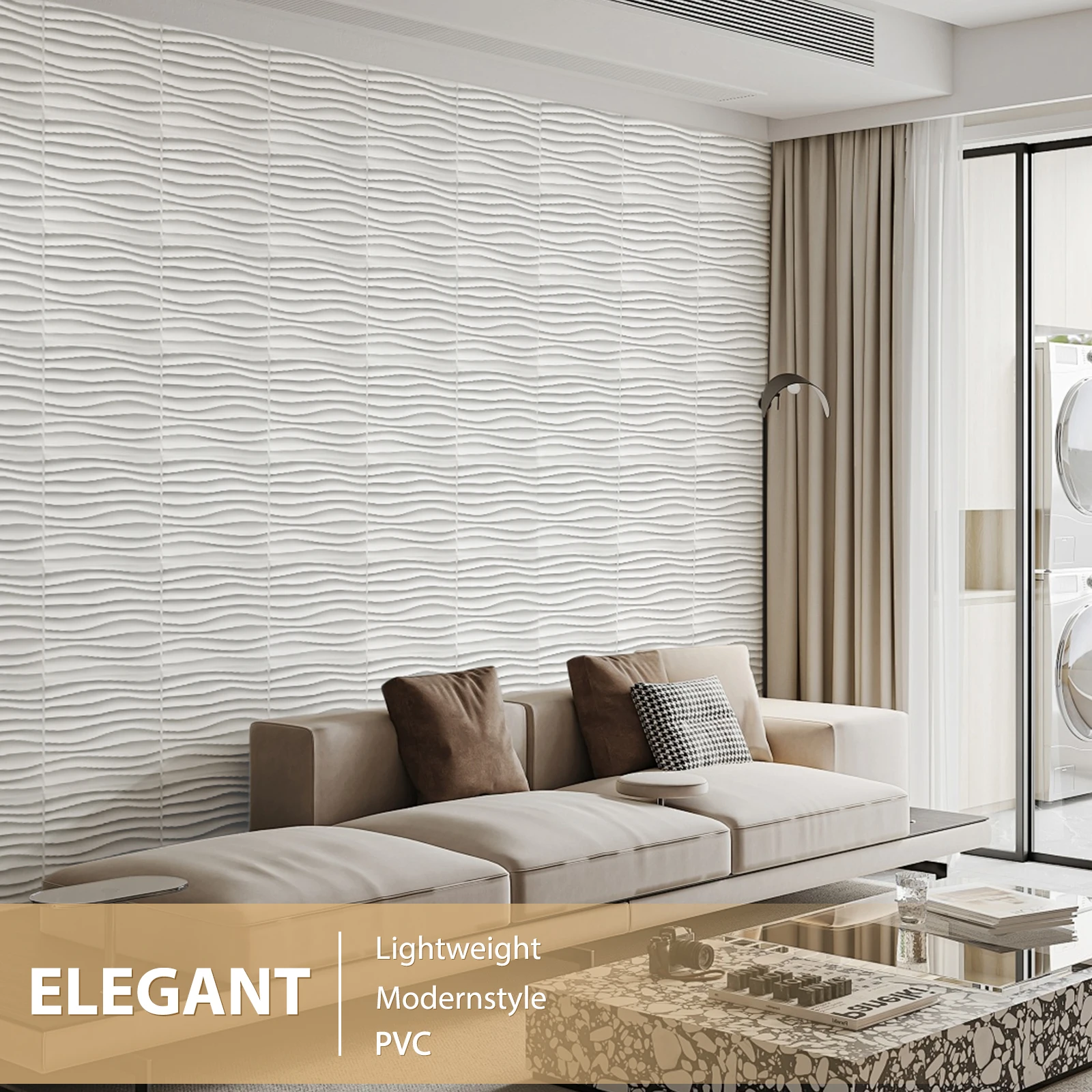Art3d Textured Wall Panels Art3d PVC 3D Wall Panels - Wave Pattern ...