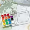 Watercolor Paint Palette Case Multi-compartment Acrylic Tray Travel Watercolor Tray Palette for Traveling Outdoor Home Offices 5