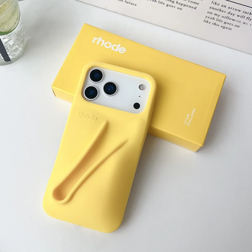 rhodeスマホケースiPhone16pro＆リップlemontini最新レモン Rhode New Lemontini Lipstick Silicone Case For iPhone 16 Pro