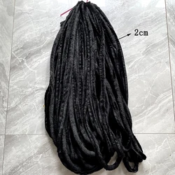 Luxurious Faux Fur Trim Ribbon for DIY Apparel and Costume Decoration, 1m (Black 2cm)