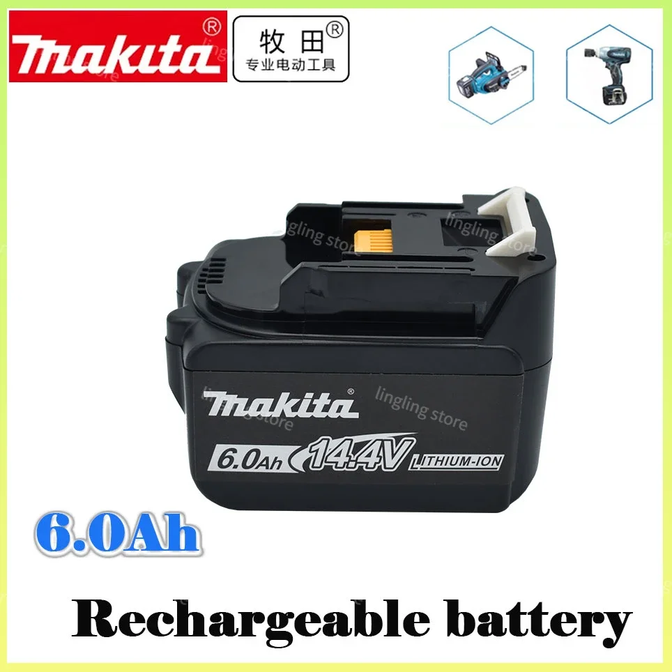 

Makita 14.4V 6000mAh Makita Rechargeable Li-ion Battery For Makita 14V Power Tools 6.0Ah Batteries BL1460 BL1430 1415 194066-1