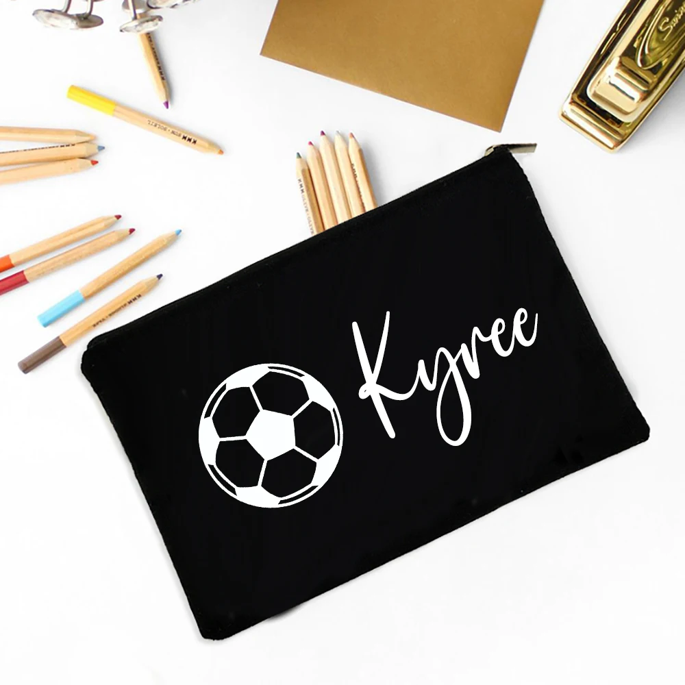 Personalised Football Pencil Bag Custom Name Pencil Case School Stationery Supplies Storage Bags Christmas Birthday Gift for Kid 4