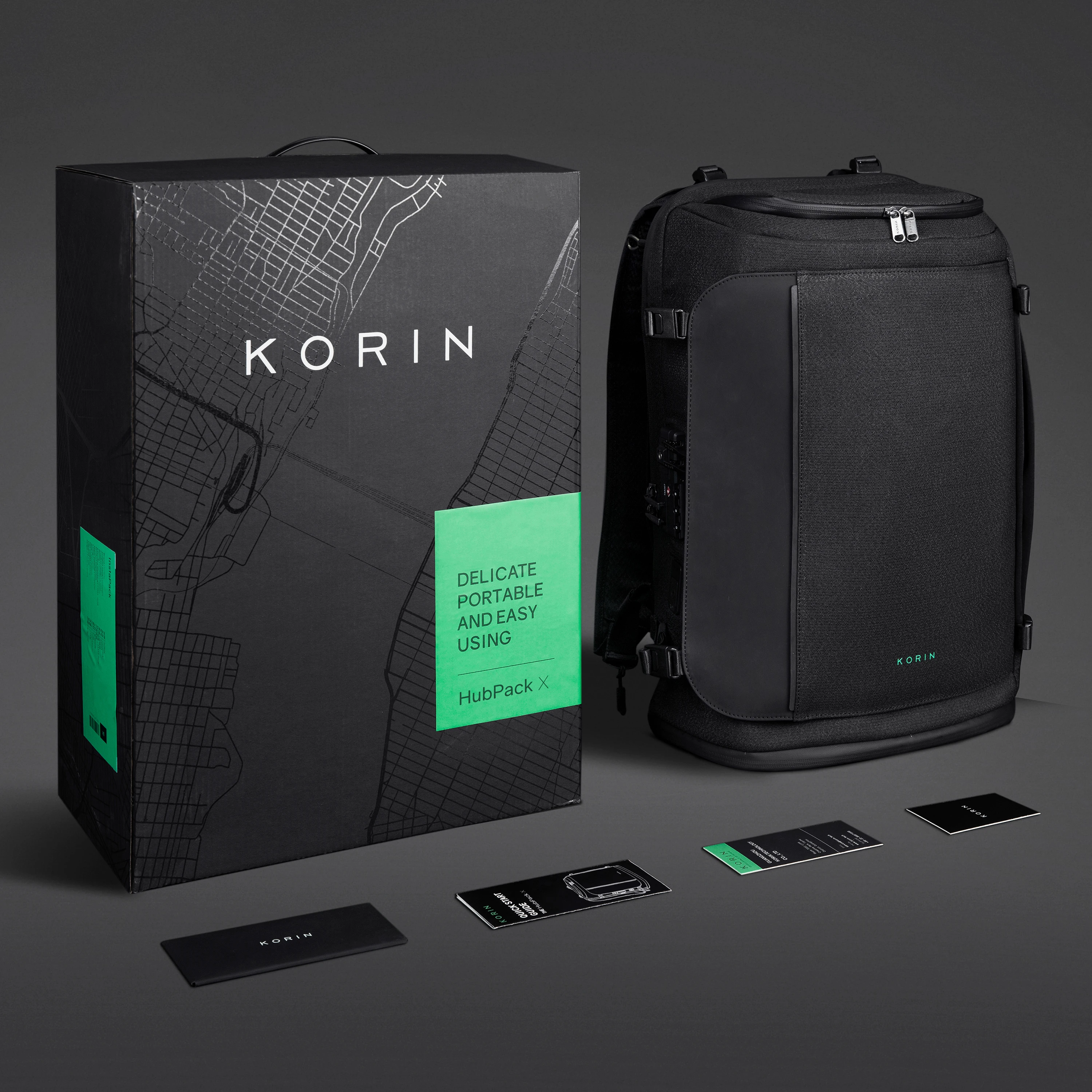 【一度のみ使用・美品】KORIN HubPack X 手ぶら気分で旅行・出張。最大3日の荷物を独立収納、安全確保済