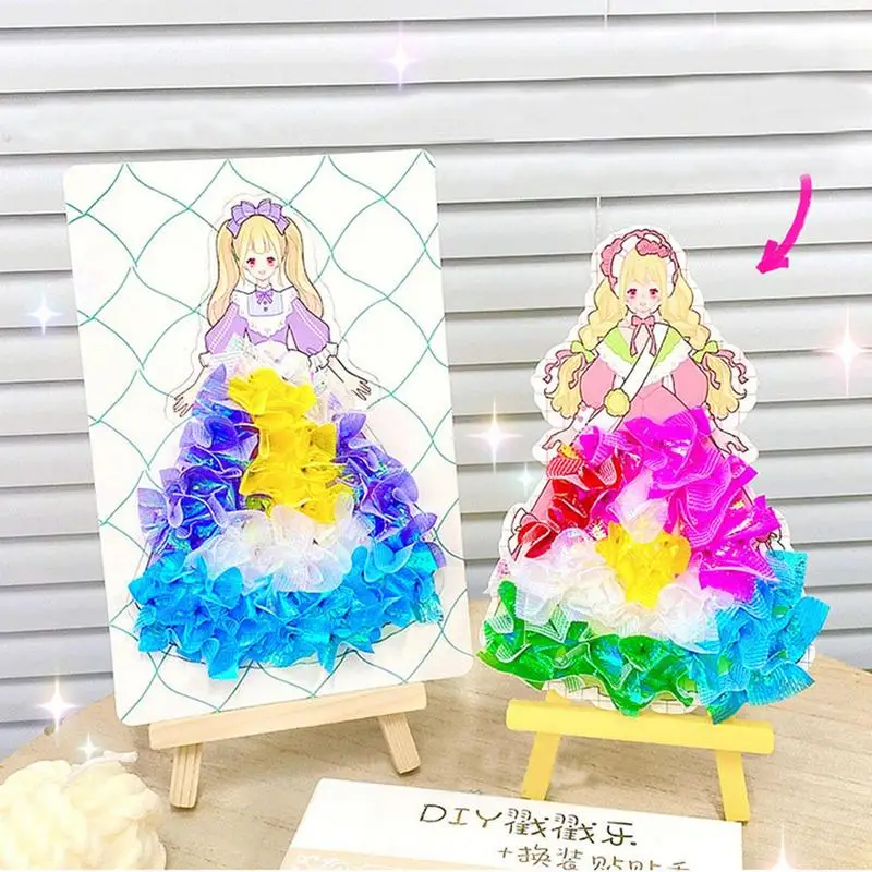 

Creative Puzzle Puncture Painting Princess Dress-Up Board Stickers Fabric Poking Art Puzzle Puncture Painting Poking Art DIY
