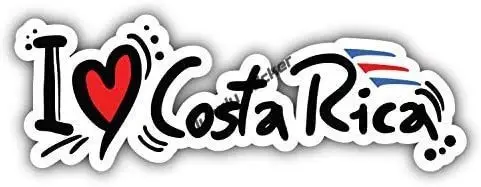 

I Love Costa Rica Flag Slogan Vinyl Decal Sticker Waterproof Car Decal Old Rican Logo Travel Coast Vinyl Decal Car Bumper Decor