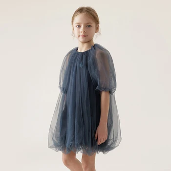MARC&JANIE Girls Summer Bubble Sleeve Mesh Dress 230582 3