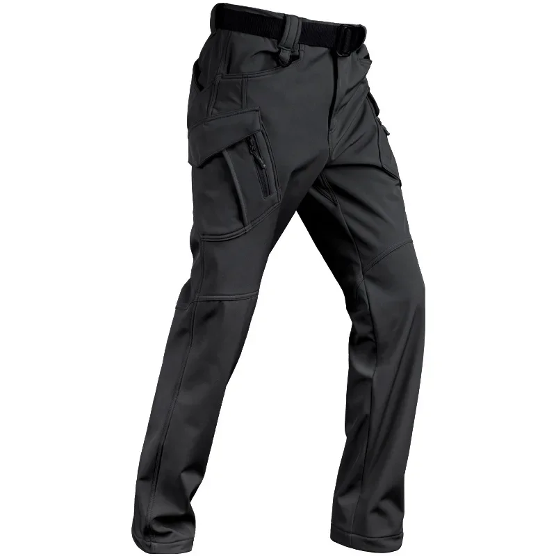 

Tactical Soft Shell Fleece Pants Men Outdoor Waterproof Training Trousers Cargo Army SWAT Combat Multi-pocket Warm Pant