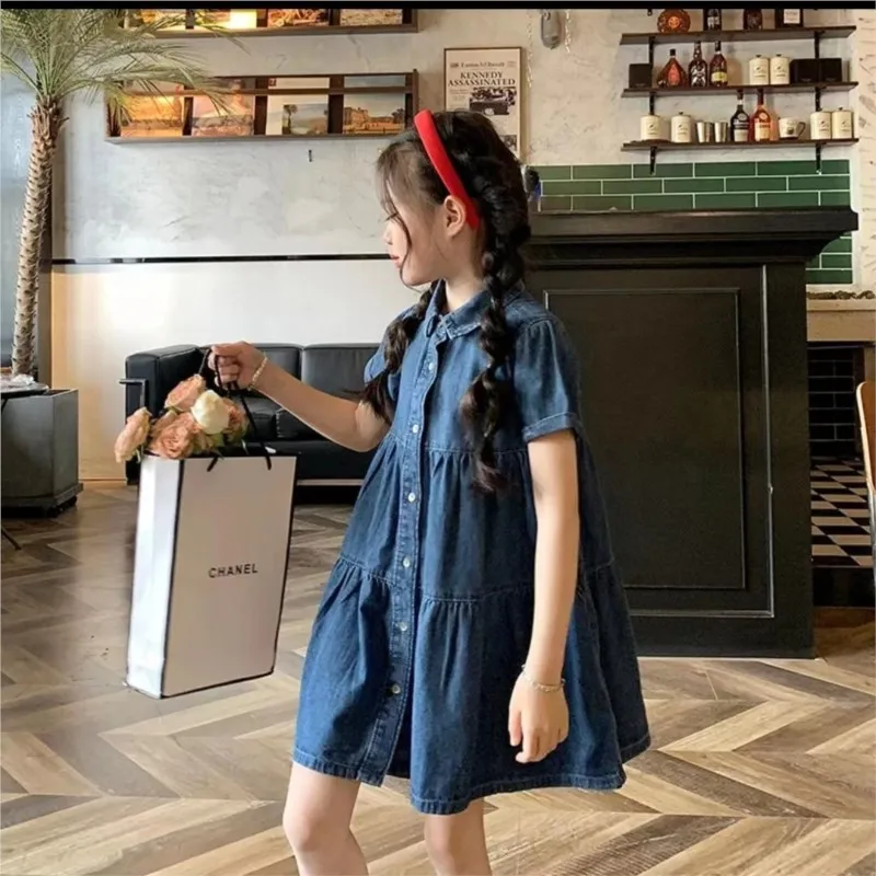 

Новинка 2023, весенне-летние детские хлопковые платья Dinem для маленьких девочек, детская одежда