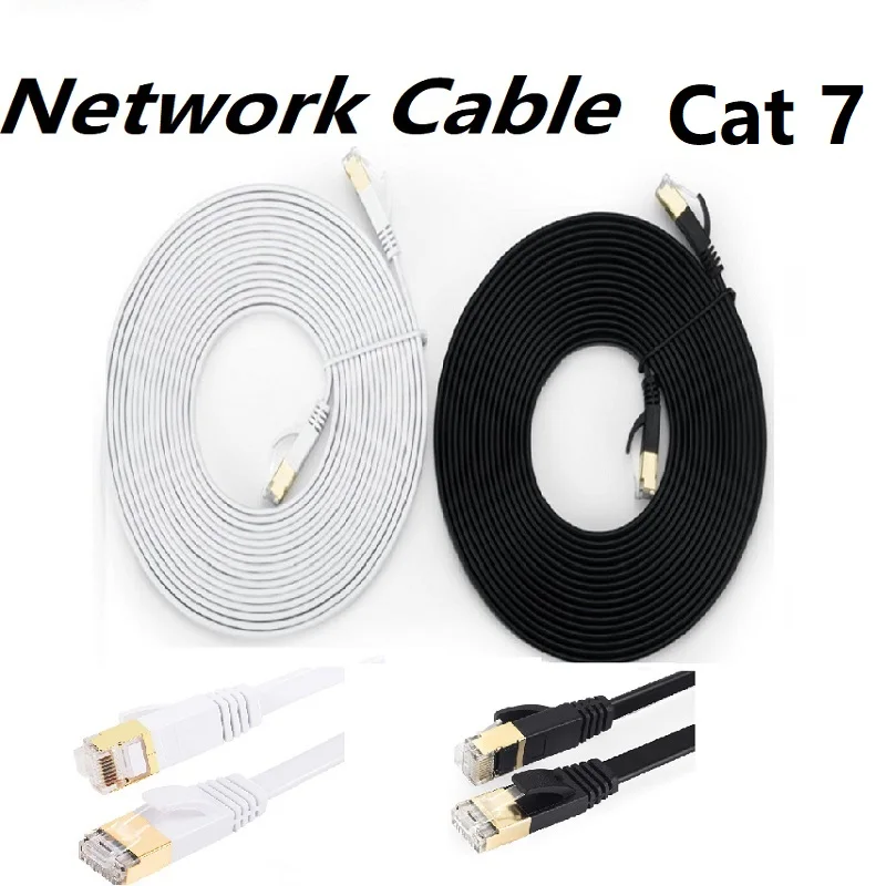 

Cat 7 Ethernet Cable Flat 10Gbps 10m Cat7 RJ45 Network Cord Lan Cable 15m For Laptops PS 4 Router RJ Network cable Cat 7 Cable