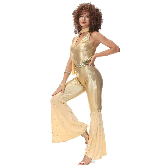 Women Sexy Rock Disco Hippies Cosplay Costumes Adult Halloween 70's 80's Hippies Dance Outfits Party Fancy Suit - Image 5