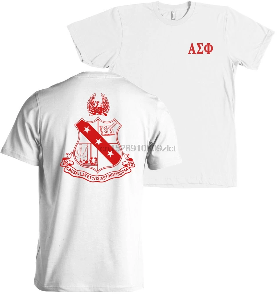 2019 модная повседневная мужская футболка Alpha Sigma Phi Brother Bella + полотняная рубашка Coat