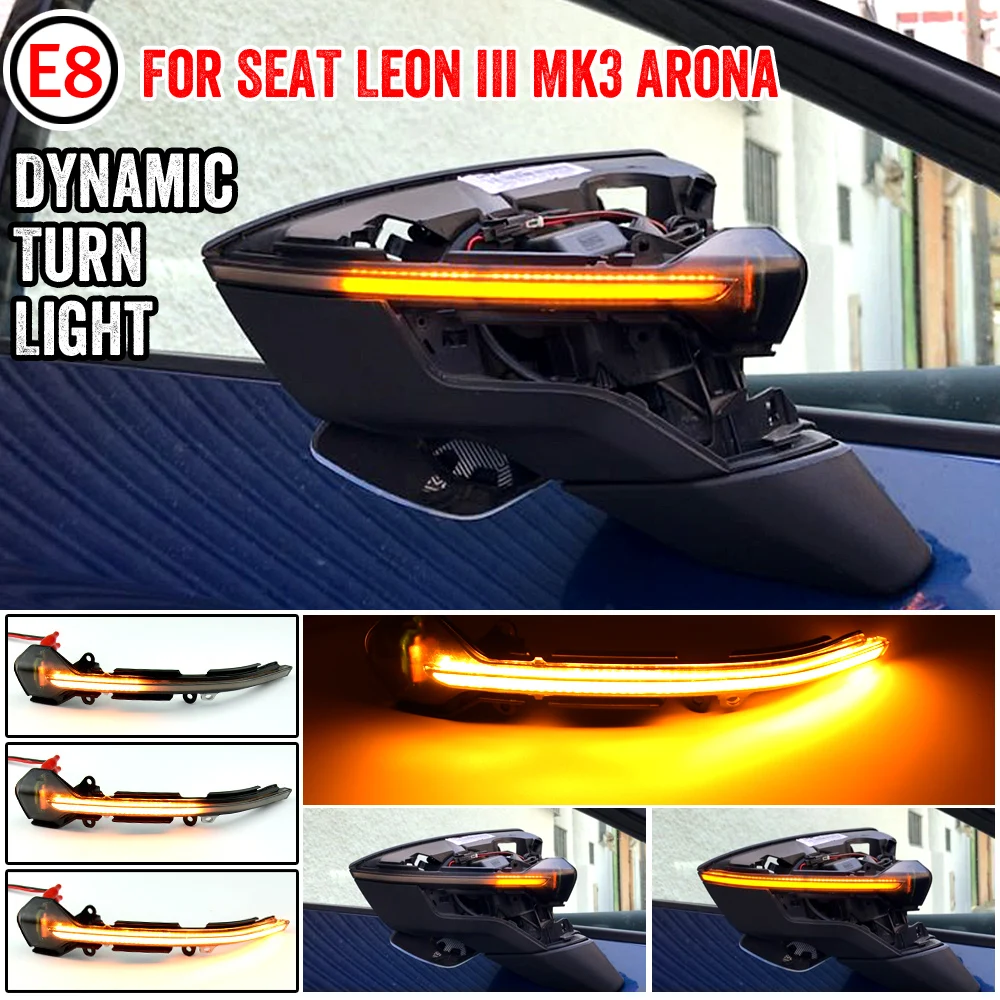 

Mirror light dynamic blinker turn signal led For Seat Leon III Mk3 5F ST FR Cupra Arona KJ7 2013 2014 2015 2017 2018