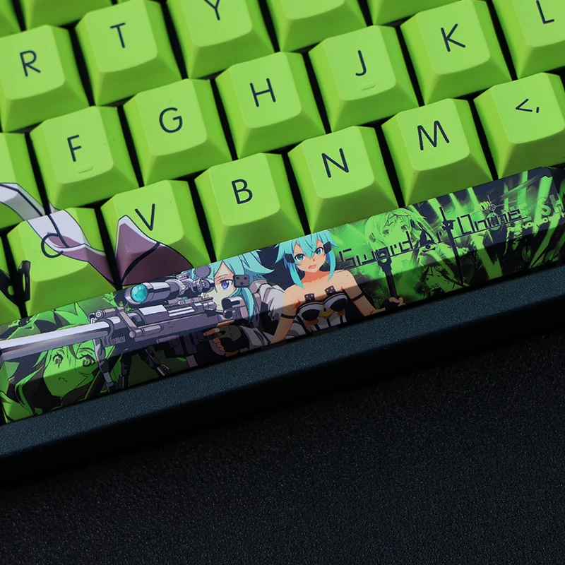 Desenhos Animados Anime Gaming Key Caps Pbt Dye Subbed Keycaps Cherry Perfil Keycap para Sword Art Online Asada Shino 108 Chaves Set - Imagem 3