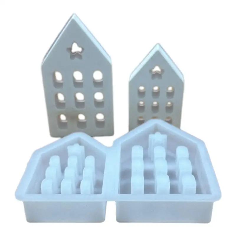 

House Shape Silicone Mold Three Floors Chocolate Mold For Candy Fondant Molds Candle Making Mould Silicone With Star Shape