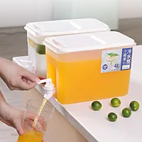 Distributeur d'eau multifonctionnel en plastique pour réfrigérateur avec robinet, grande capacité pour boissons froides 1