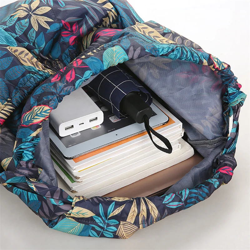 Women's Backpack Drawstring Large Capacity Lightweight Leisure Minimalist Portable Shopping Traveling Female's Backpack 4