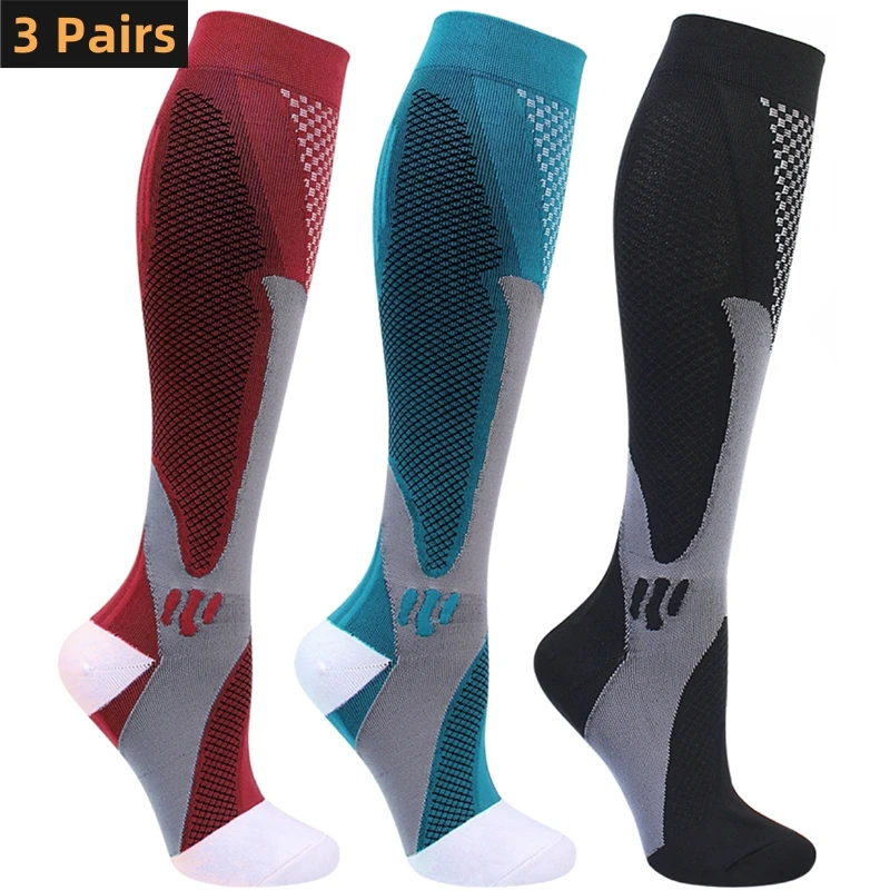 Produktbild von More Nutrition More Mile New York Sportsocken – Gepolstert & Atmungsaktiv – 5 Paar Für Laufen, Fitness, CrossFit Compressport Socken