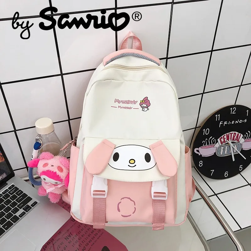 

New Sanrio My Melody Kuromi Cinnamoroll Backpacks for School Children Travel Bag Large Capacity Anime Kawaii Cute Students Girls