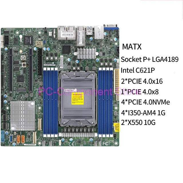 Серверная материнская плата для Supermicro LGA-4189/2*10 ГБ DDR4-3200 МГц M-ATX C621P 12 В постоянного тока X12SPM-LN6TF 2