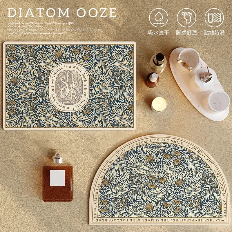 

Bath Floor Mat Super Absorbent Diatomaceous Earth Rubber Toilet Shower Foot Rug Kitchen Non-Slip Doormat Carpet Absorbing Pads