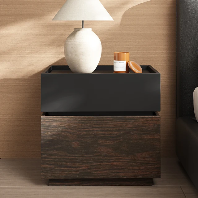 Table de chevet en bois minimaliste italienne, meuble de chevet moderne et Vintage, organisateur de chambre à coucher haut de gamme 2024 1