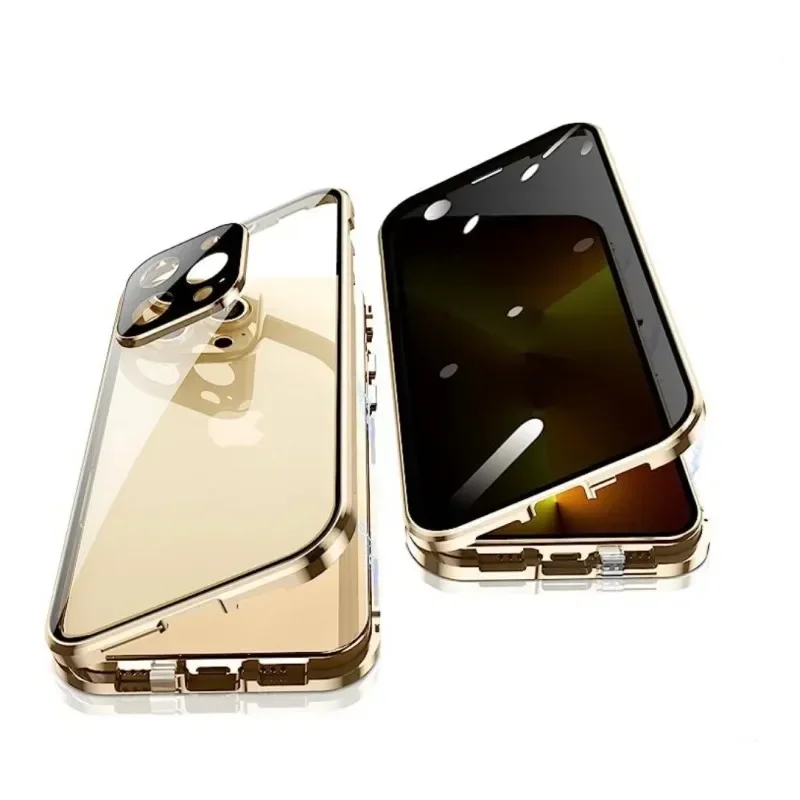 Premium Double-Sided Magnetic Privacy Case with Full Lens Protection and Snap Lock Cover