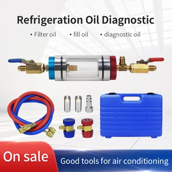 Analizzatore di olio refrigerante per aria condizionata automobilistica Sistema A/C per auto Compressore Strumento di prova del filtro dell'olio Controllo dell'olio dell'aria condizionata