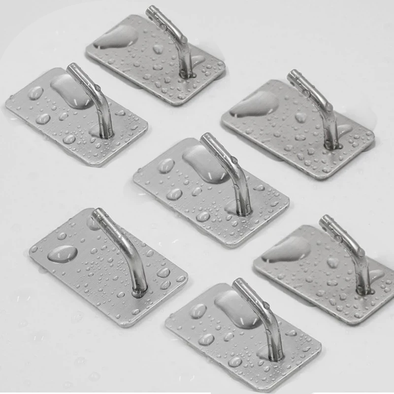 Wall Holder Multi Purpose Hooks Metal Hook Adhesive Wall Hook Kitchen Hooks Self Adhesive Hooks Bag Hook Wall Organizer Hook Wall Mount Hooks 1/5PCS