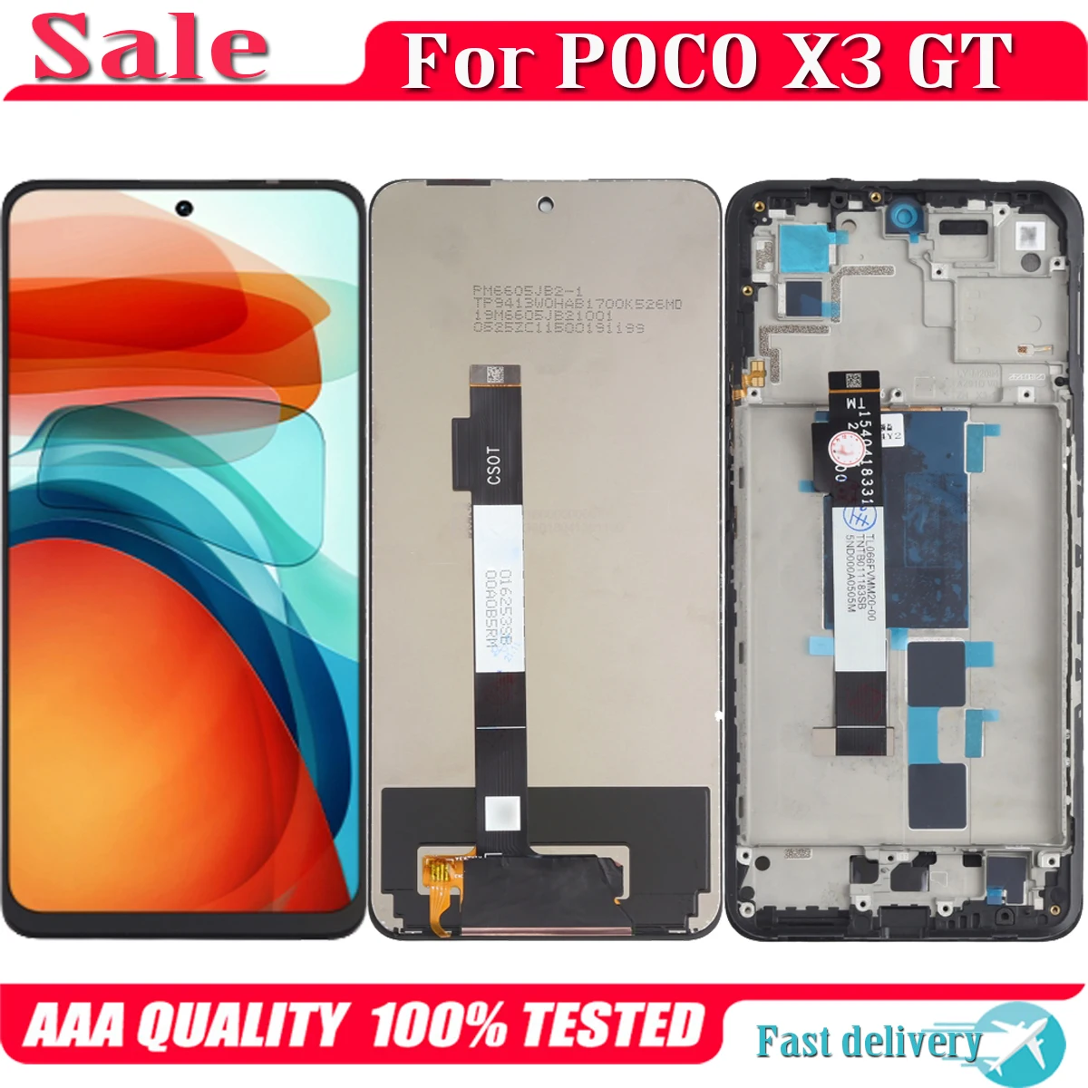 Xiaomi Poco X3 gt 21061110AG用6.6インチLCDタッチスクリーン