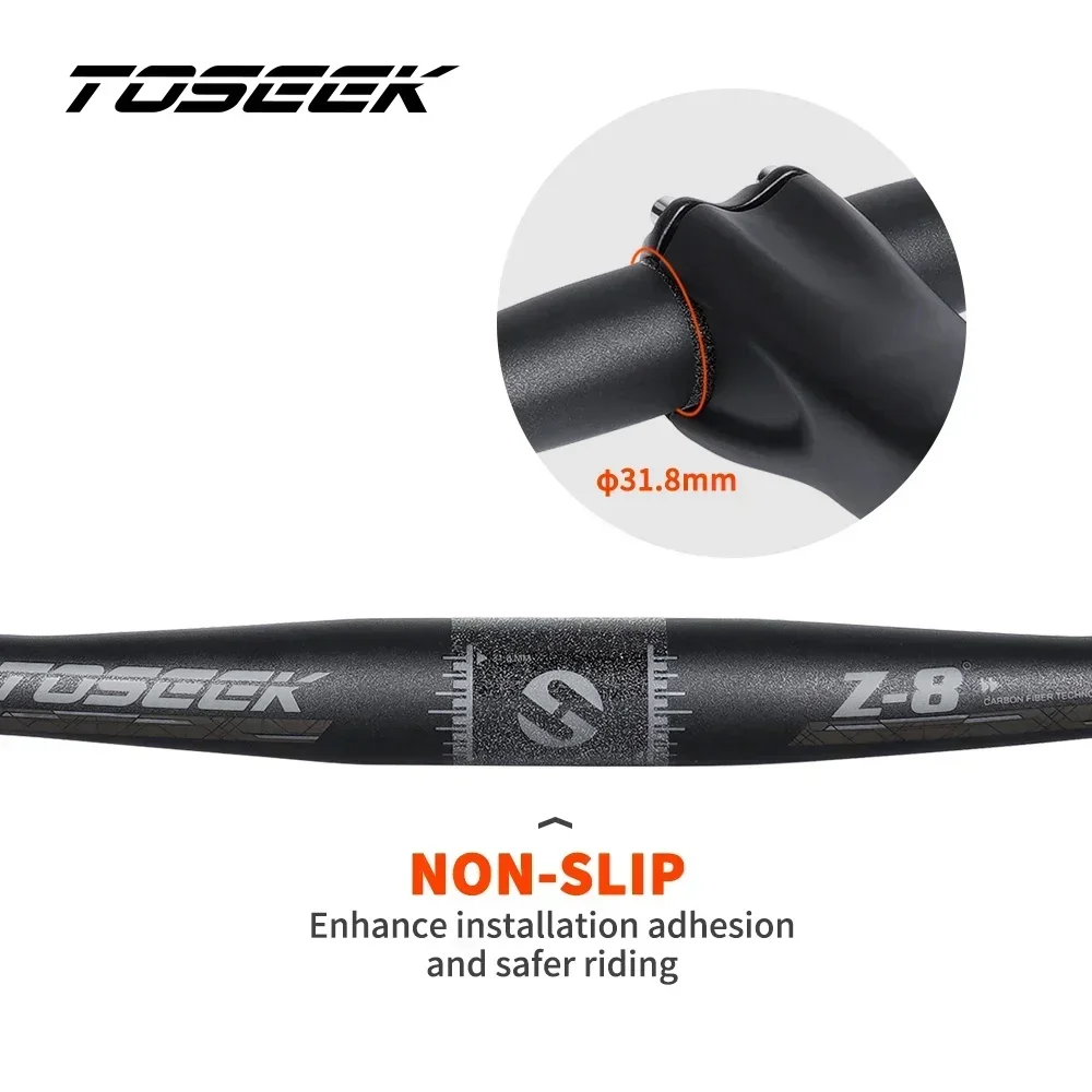 TOSEEK Full Carbon MTB Handlebar 31.8MM Mountain Bike Handlebar 700/720/740/760/780MM Carbon Mountain Bicycle Flat Bar