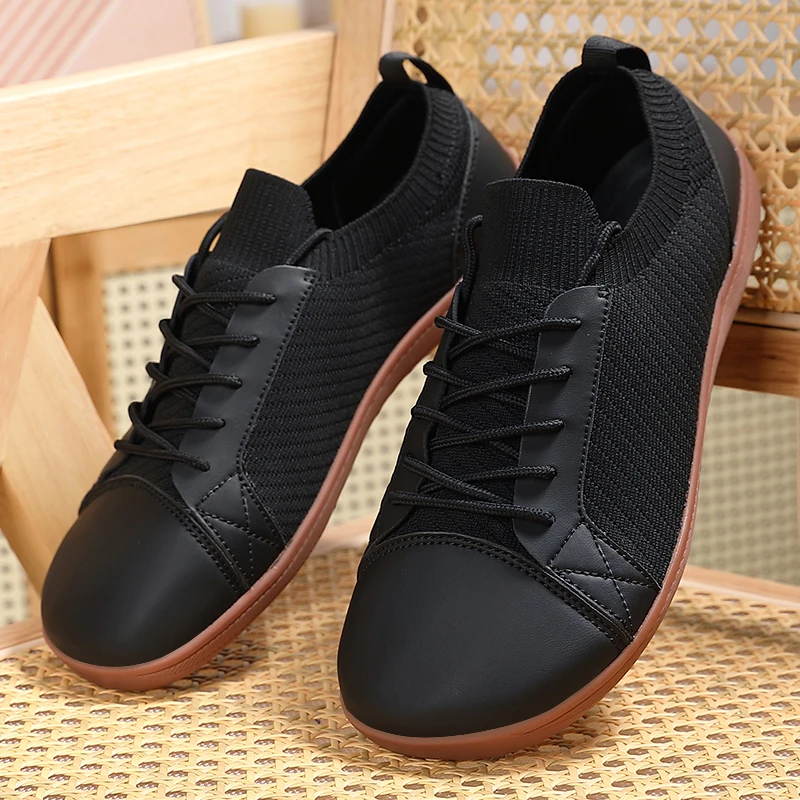 Mode Unisex Bredere Schoenen Ademende Mesh Mannen Blootsvoets Wijde Tenen Schoenen Nieuwe Flats Zachte Zero Drop Zool Bredere Teen Sneakes Grote Maat