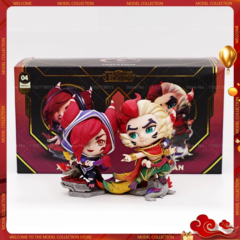 

Official Authentic League Of Legends Anime Game Figure Rakan And Xayah Periphery Collection Decoration Toys For Childrens Gifts