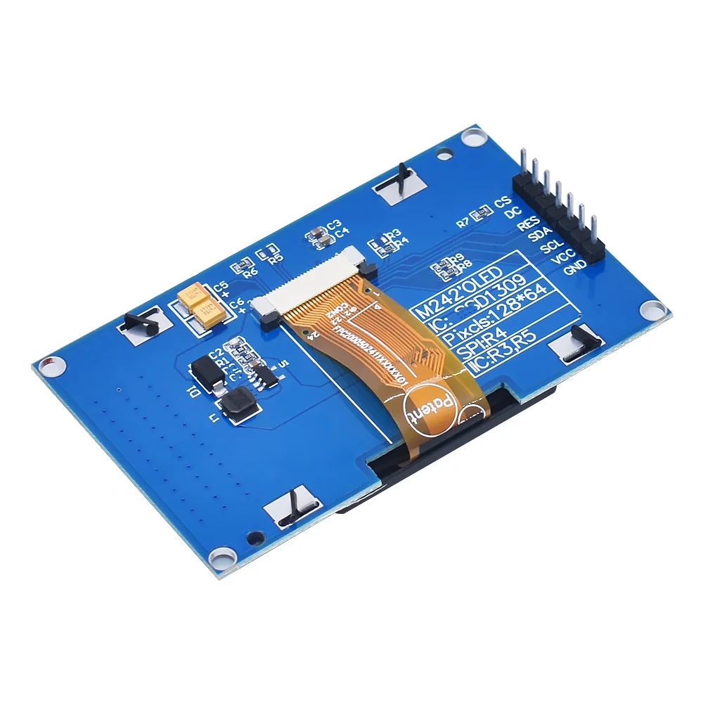 Ƶ̳ UNO R3 C51  OLED LCD ÷ , SSD1309 12864 7  SPI/IIC I2C  ̽, 2.4 ġ, 2.42 ġ, 128x64