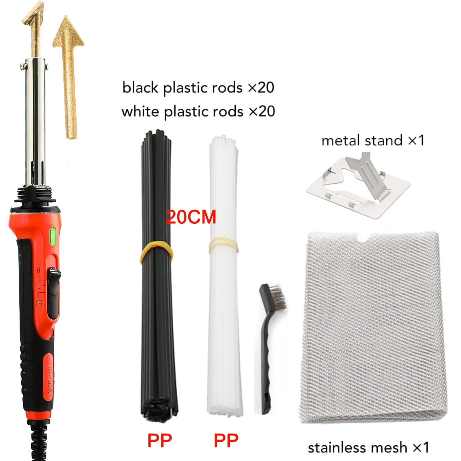 220v/110v portable plastic welding machine welding repair tool soldering iron welding rod welding mesh for car bumper repair 4