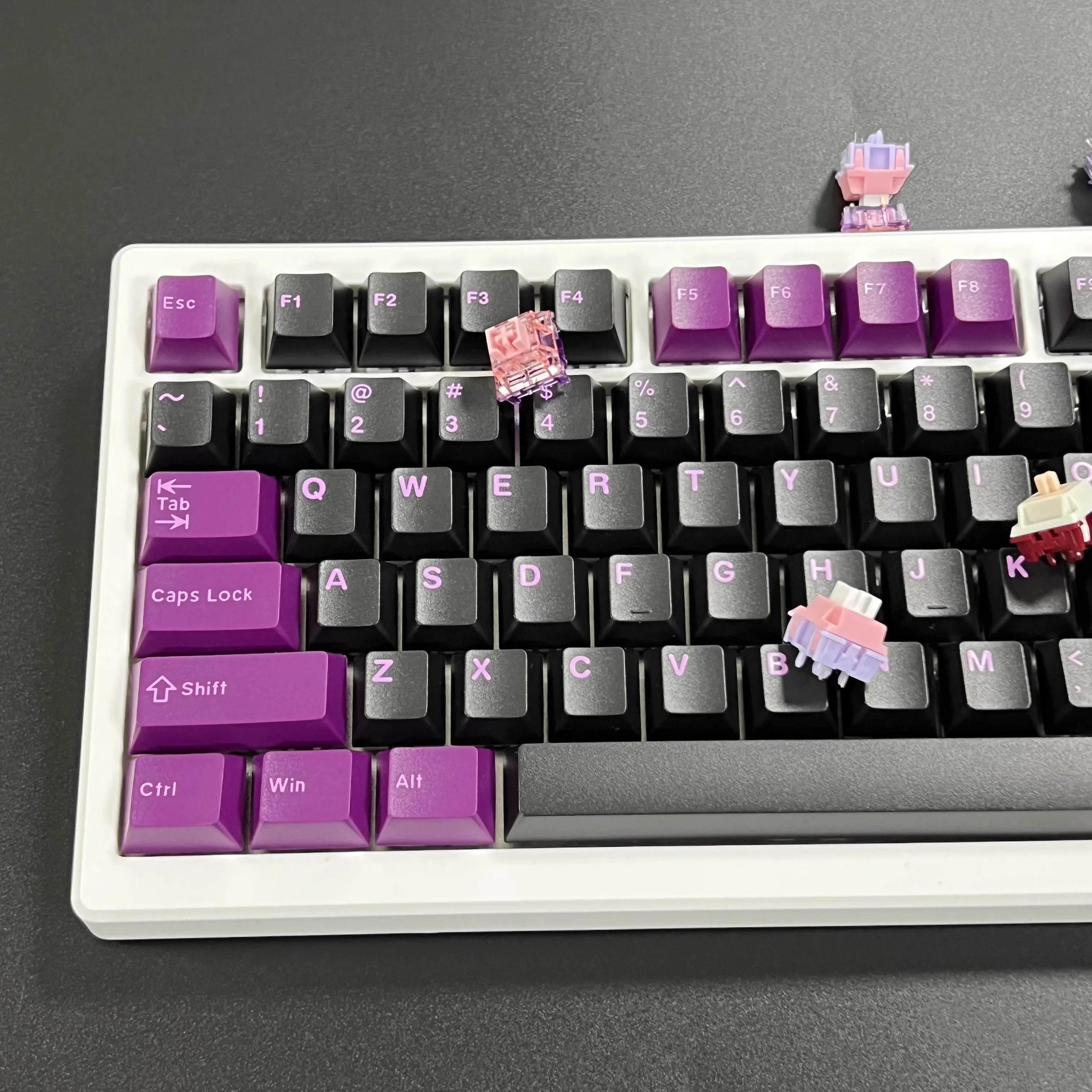 Black Lotus Keycaps Grupo Gmk Jamon 8008 Tiro Duplo Pbt Perfil Cereja Leve Interruptores mx 152 Chaves - Imagem 5