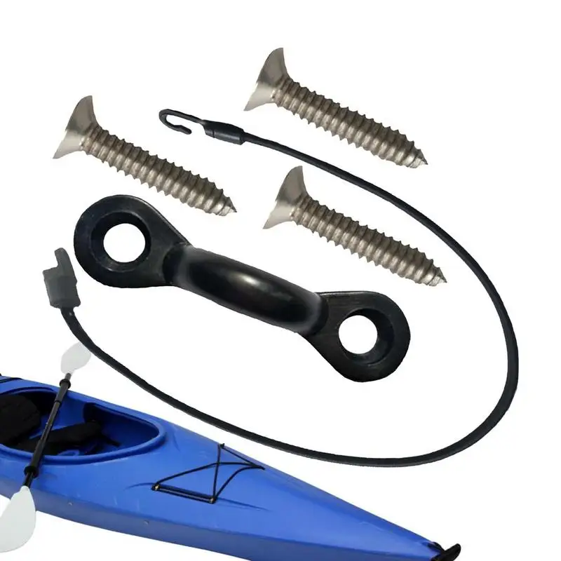 

Kayak Fixing Kit Tie Down Hardware For Canoe Black Portable Fixing Kit With C-Buckle Screws Hook Rope Kayak Accessories For