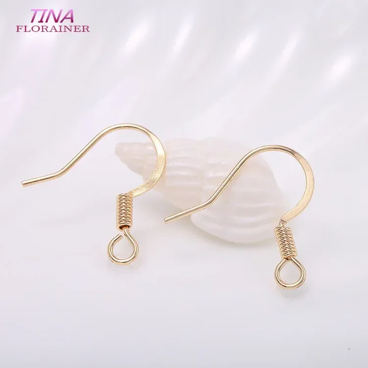 20PCS Messing metall überzogene 14k gold Farbe ohrring haken zubehör ohrhaken aufgehängt großhandel diy ohrringe erkenntnisse