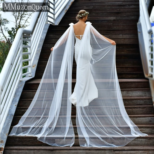 Tulle Stola Mantella Stola Abito Sposa Short Tulle Wedding Cape