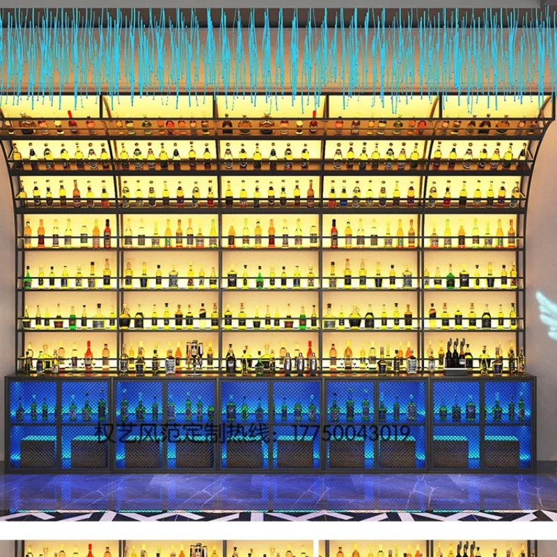 Home Designer Creative Rack Bar Counter Display Background Wine Cabinet Wall Music Restaurant Partition Wine Rack Bar Furniture