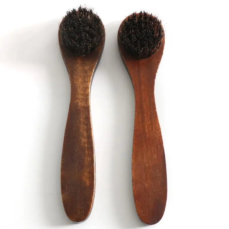 Long-handled Horse Hair Shoe Brush Soft  Leather Cleaning Brush  Round Head Shoe Cleaner Household Cleaning Brush Shoes Cleaners 6