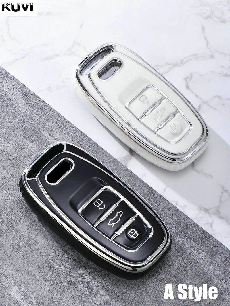 Plating TPU Car Key Case Cover Shell Fob For Audi A1 A3 8P A4 A5 A6 C7 A7 S3 S7 S8 R8 Q2 Q3 Q5 Q7 Q8 SQ5 TT RS3 RS6 Accessories key case,key case cover,car key shell,remote control case cover