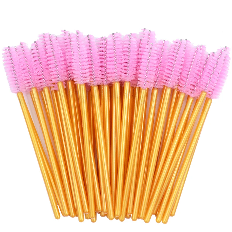 50pcs Disposable Crystal Glitter Mascara Brush Wands for Eyelash & Makeup Application