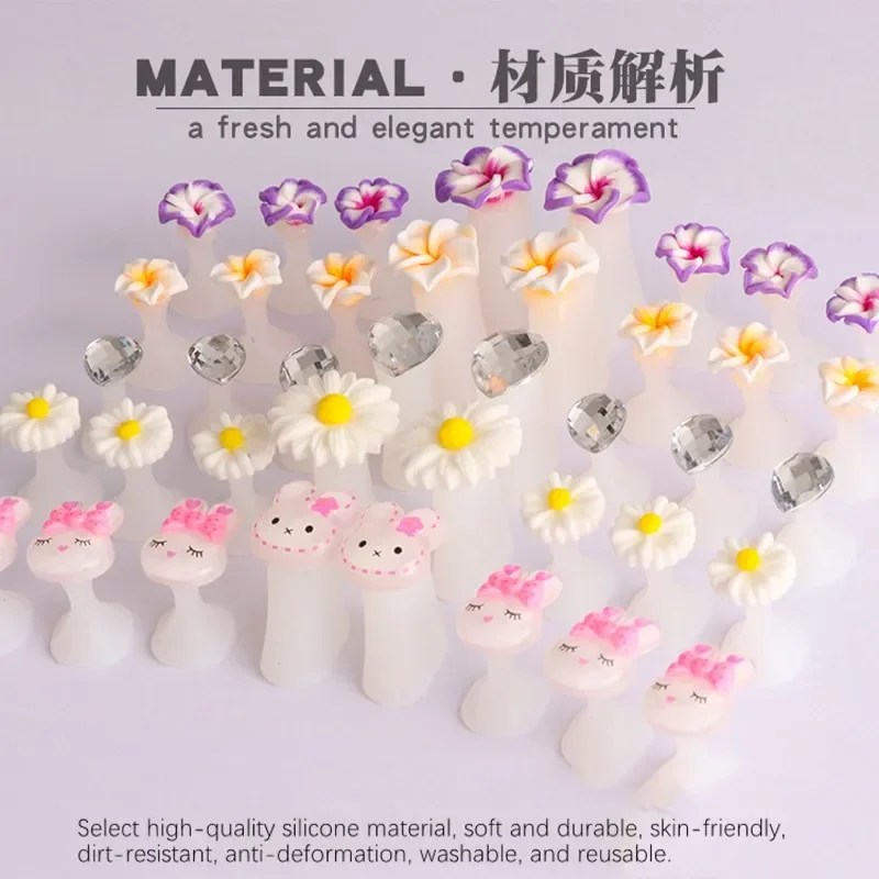 Soft Silicone Toe Separator Foot Finger Divider Form Manicure Pedicure Care Nail Art Tool Flower Holder Accessory 8pcs/Lot