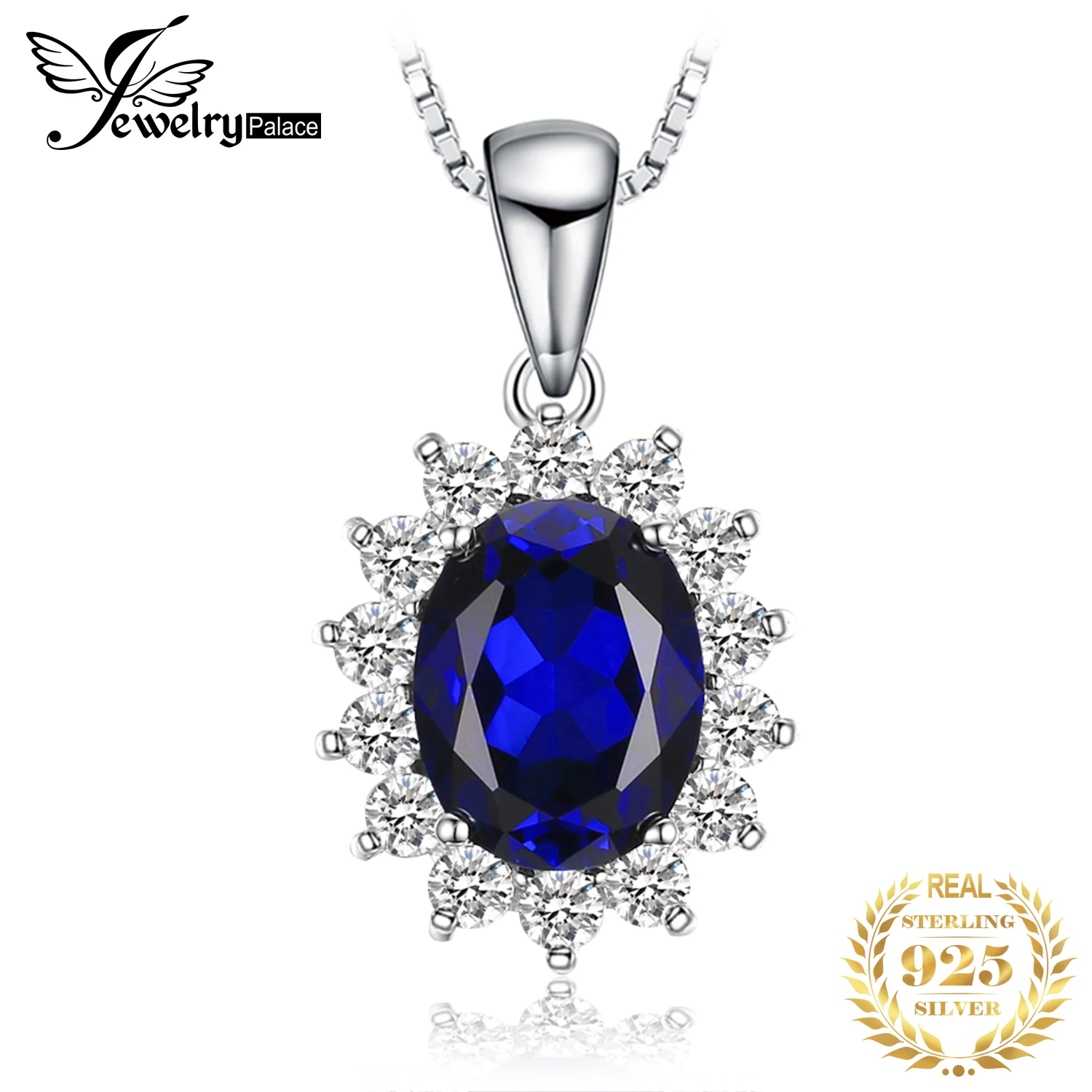 Set Gioielli Donna: Collana Con Ciondolo Girasole Blu E Orecchini - Catena D'Argento Ipoallergenica Con Zirconie - Regalo Idea