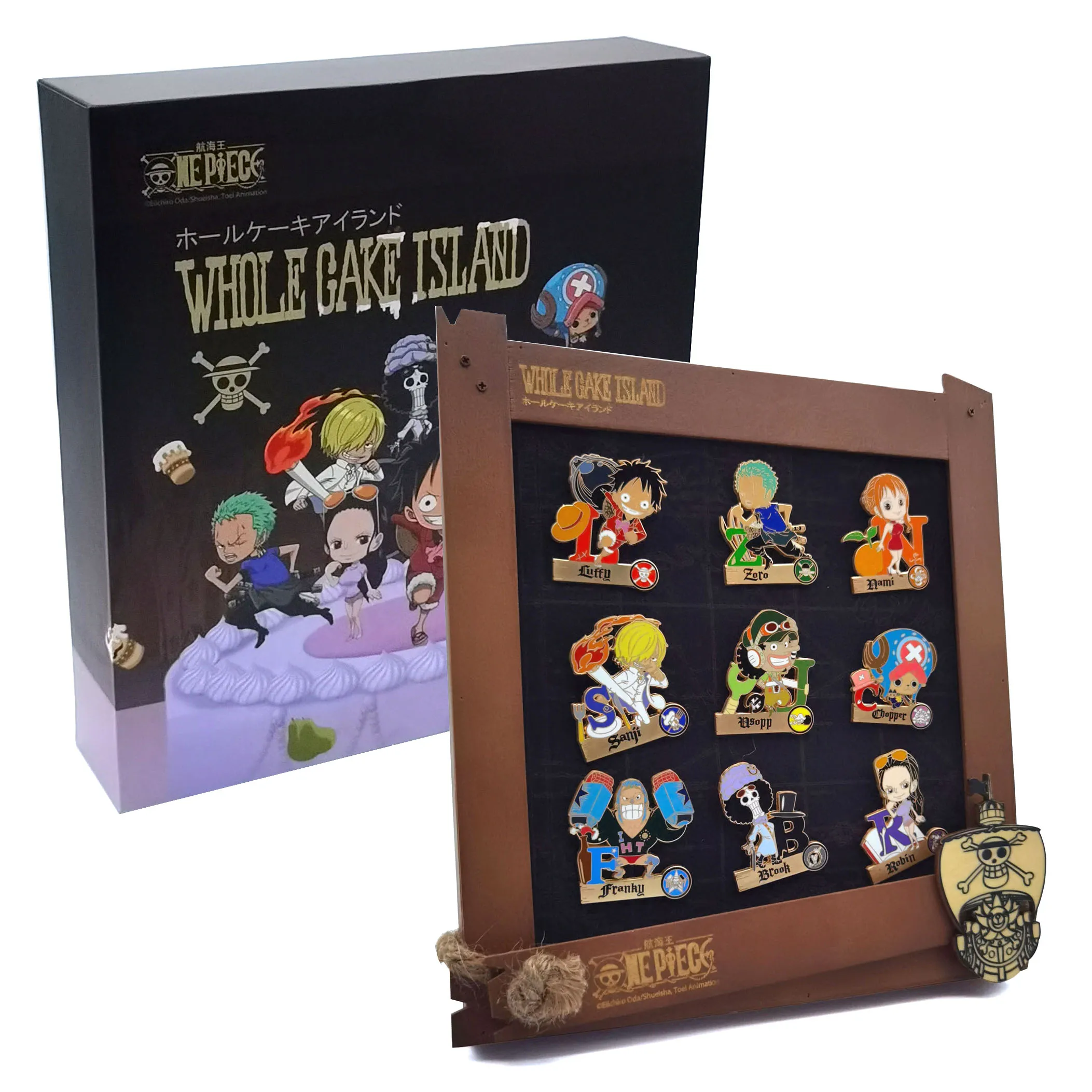 9Pcs/Lot One Luffy Zoro Nami Piece Badges Lapel Enamel Pins Backpack Brooches Fashion Cortoon Anime Figure Toys For Kids Gift