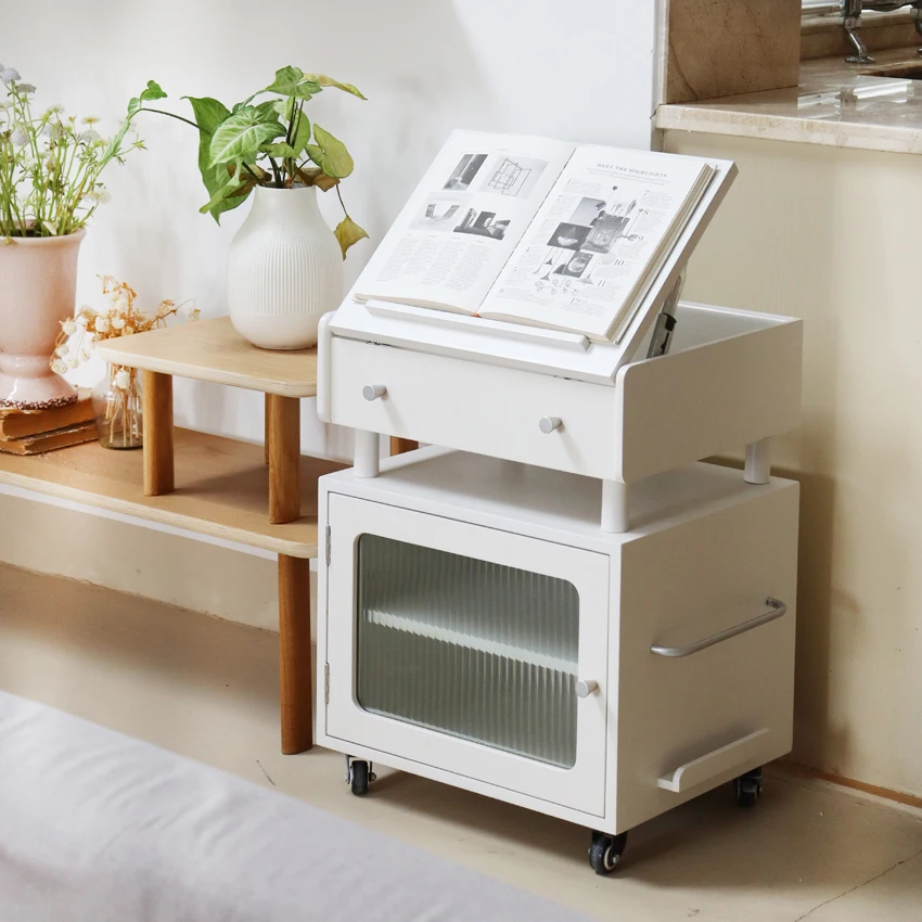 

Multifunctional robot sideboard corner table sofa side table storage bedside table creative display cabinet can be moved