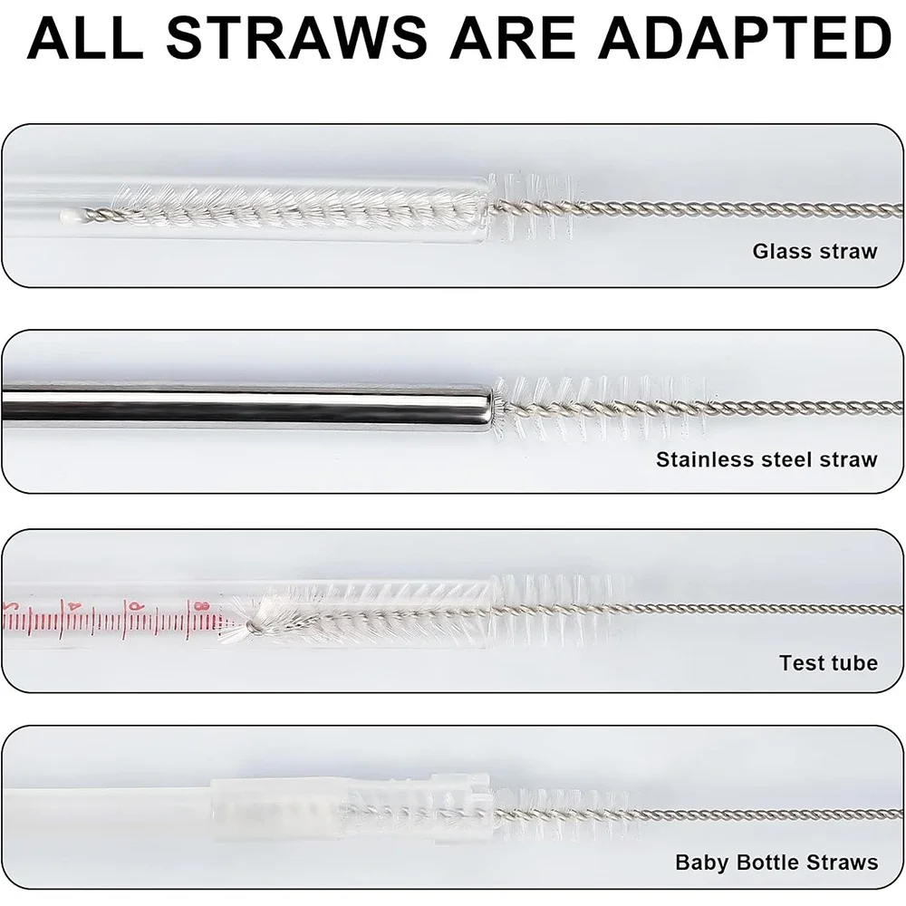 Lange Stroh-Bürsten-Set Nylon Langstiel-Rohrreiniger Mehrzweck-Becher-Flaschen-Riss-Reinigungsbürsten-Kit Haushalt Reinigungswerkzeuge – Detail 6